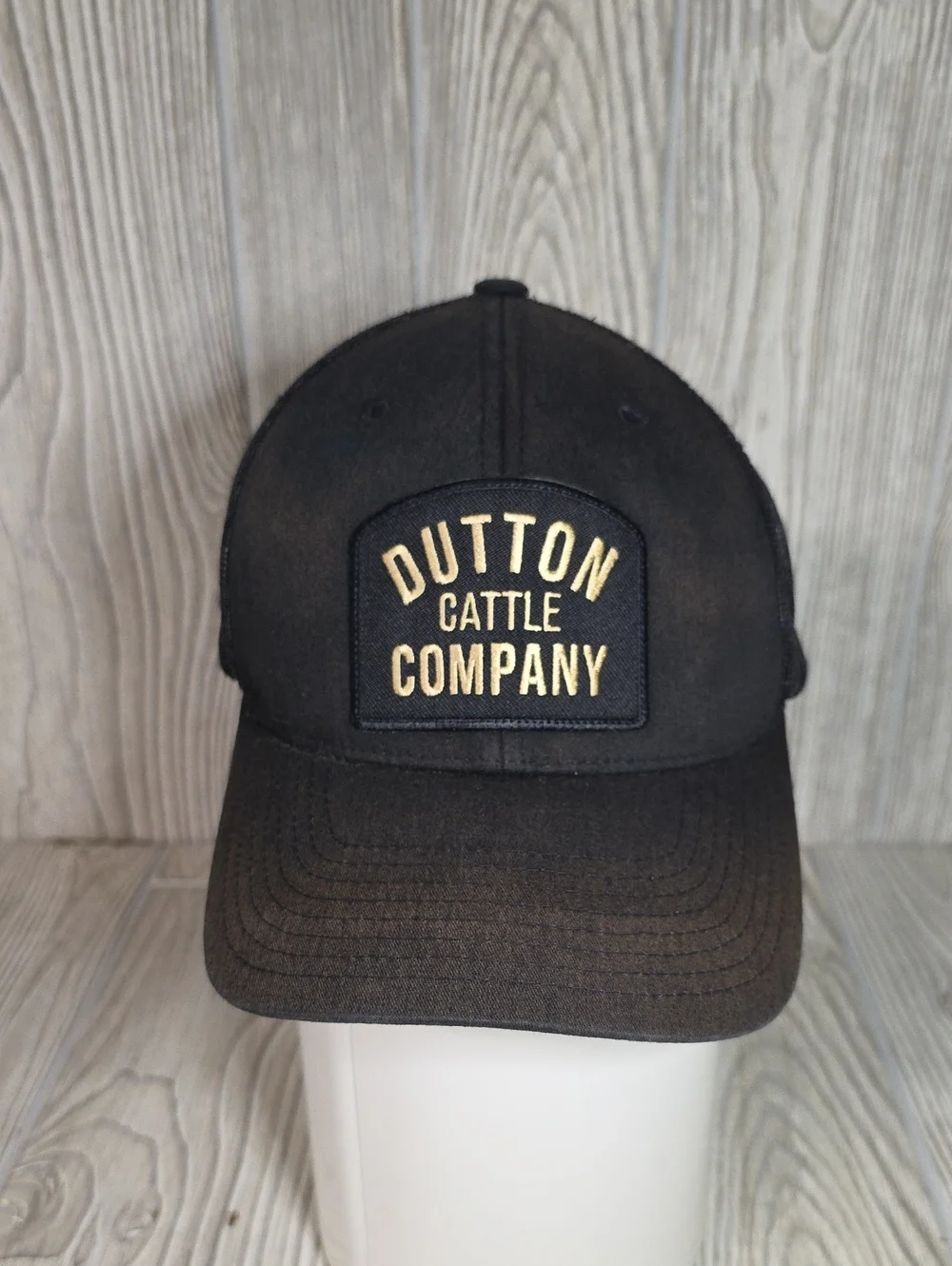 Faded Black Dutton Cattle Company Patch Trucker Hat Adult Unisex Adjustable